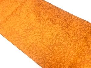 草花模様織出しリバーシブル全通袋帯